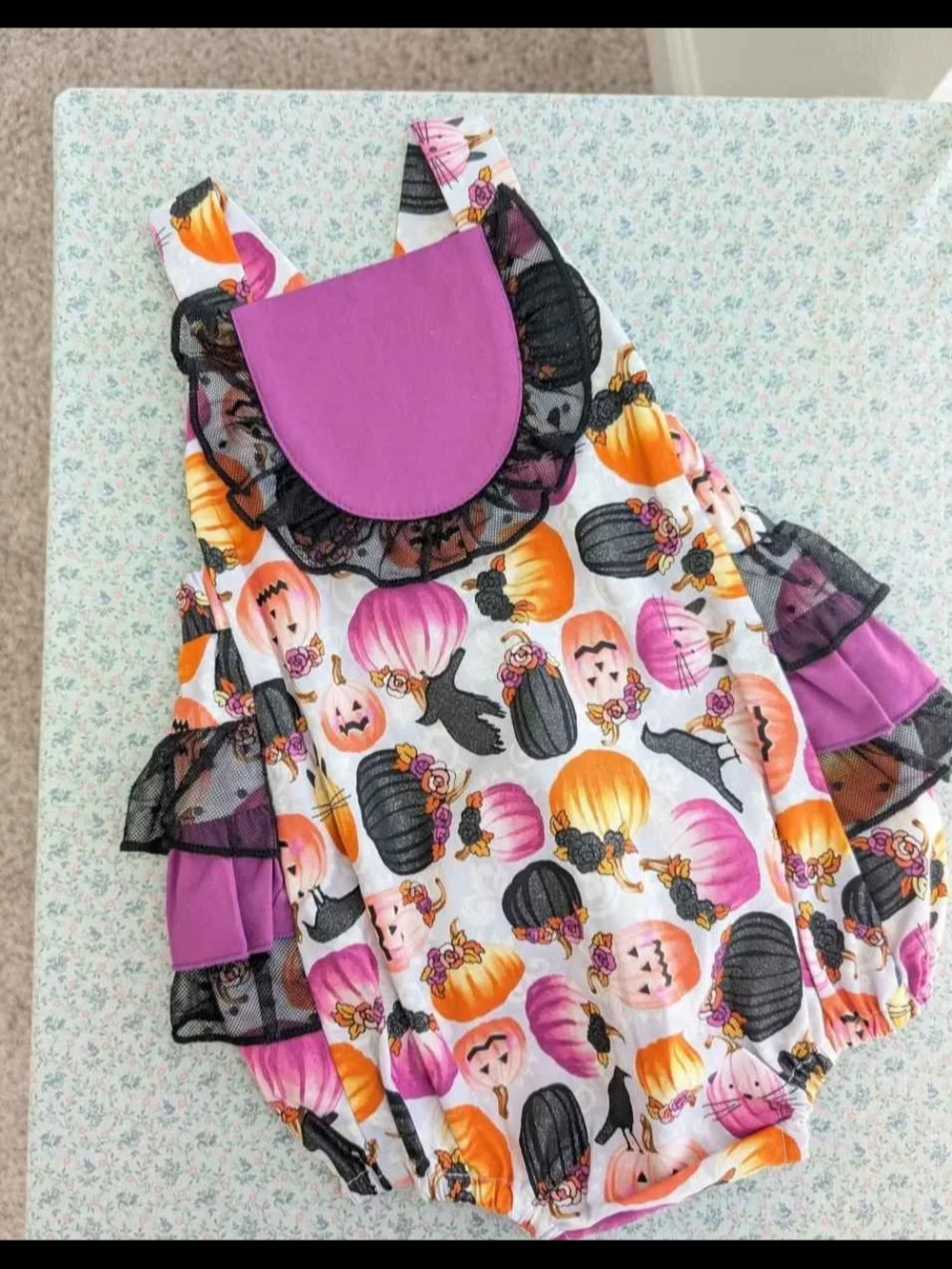 NWT 24 Mos Sparkly Halloween Bubble With Ruffles